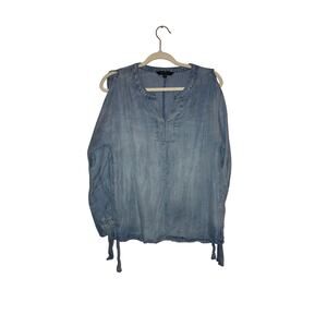 Velvet heart chambray open sleeves top size small